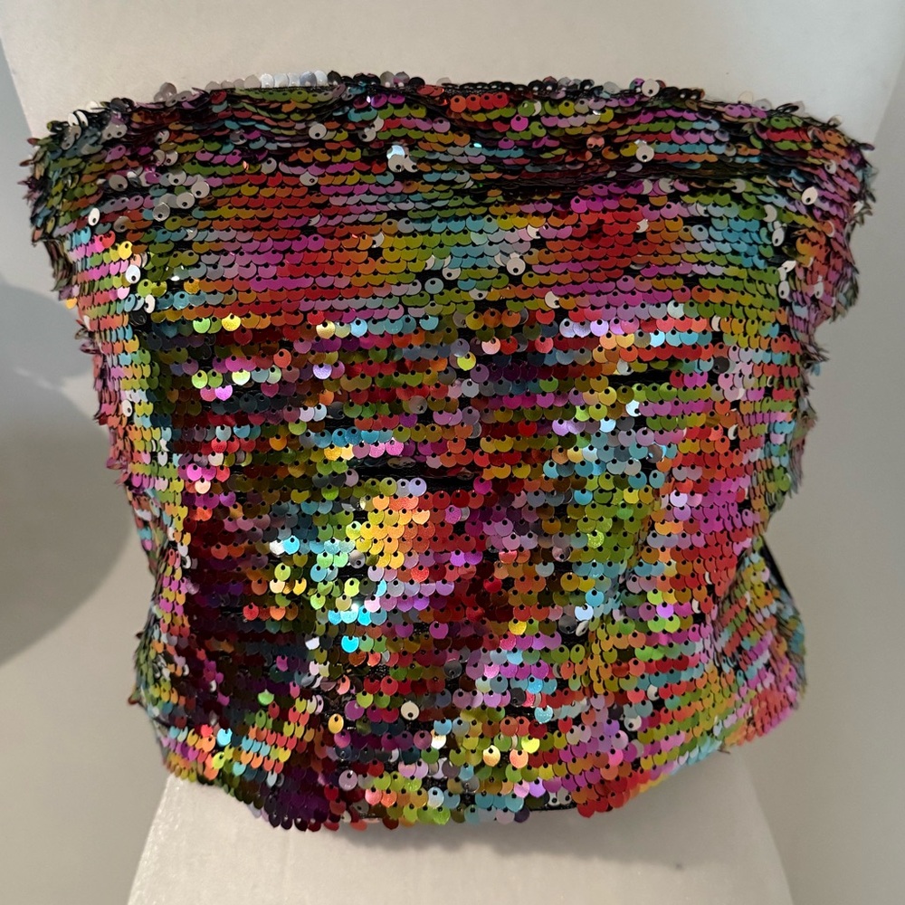 Wild Fable Multicolor Sequin Tube Top - Size Large